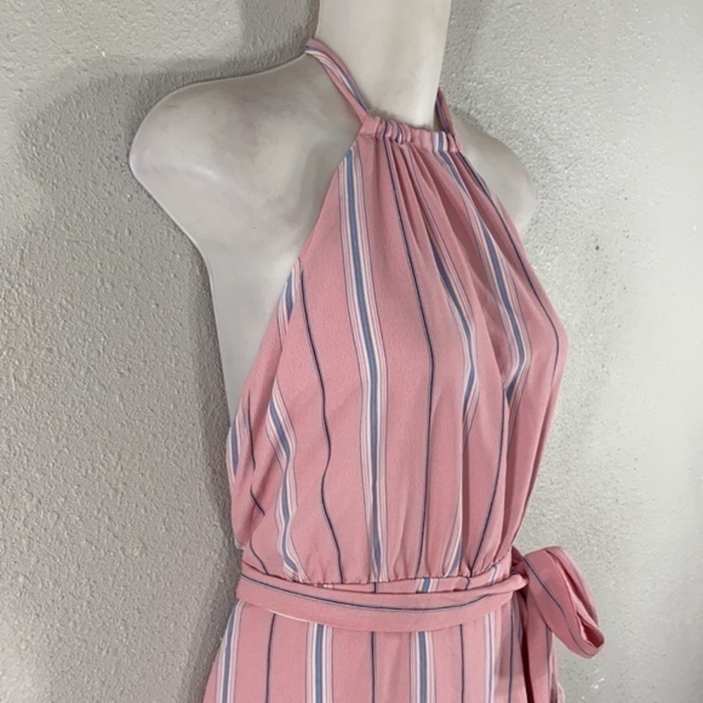 NWT Superdown Lillian Pink Striped Halter dress M - Picture 5 of 9
